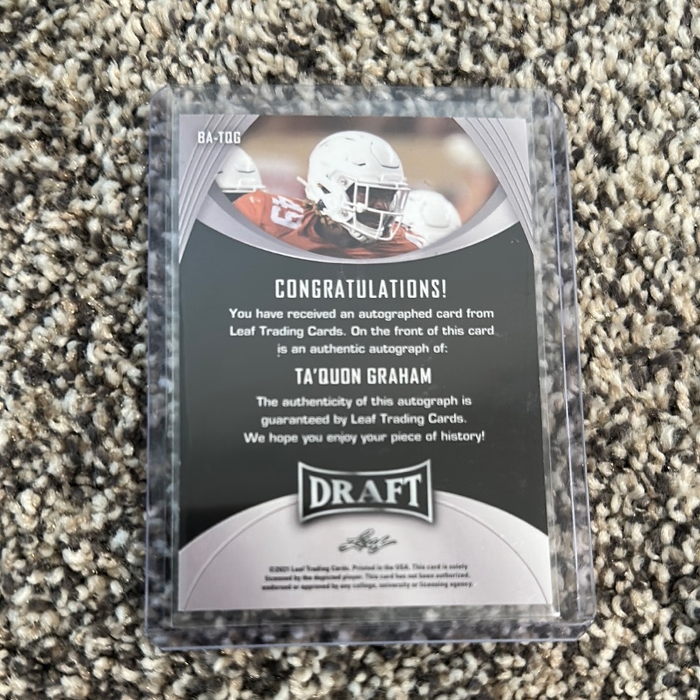 Leaf Rookie Card - Ta'Quon Graham - Picture 2 of 2